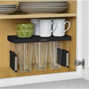 NIB YouCopia 2PK Shelf Riser Adjustable, Black - Pantry Cabinets Shelves